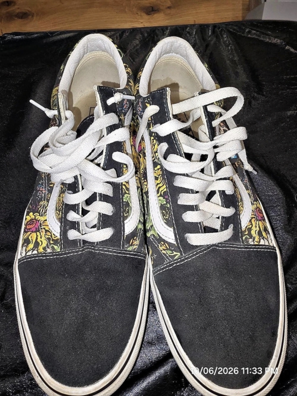 Vans Old Skool Skull & Floral Sneakers – Men’s Size 12 – Black Multicolor